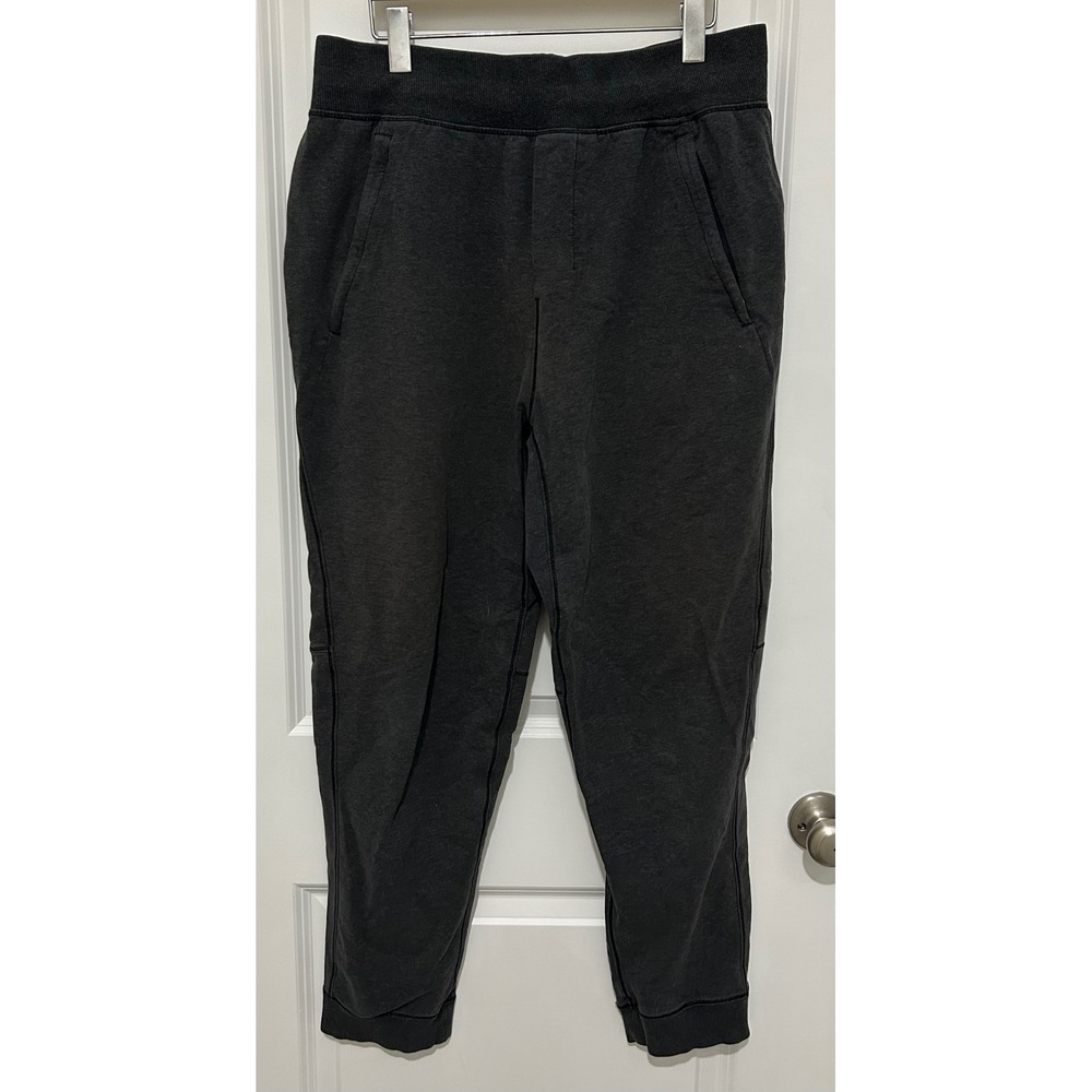 Flawed Mens Charcoal Gray Jogger Sweatpants Zipper Pocket Drawstring Size L